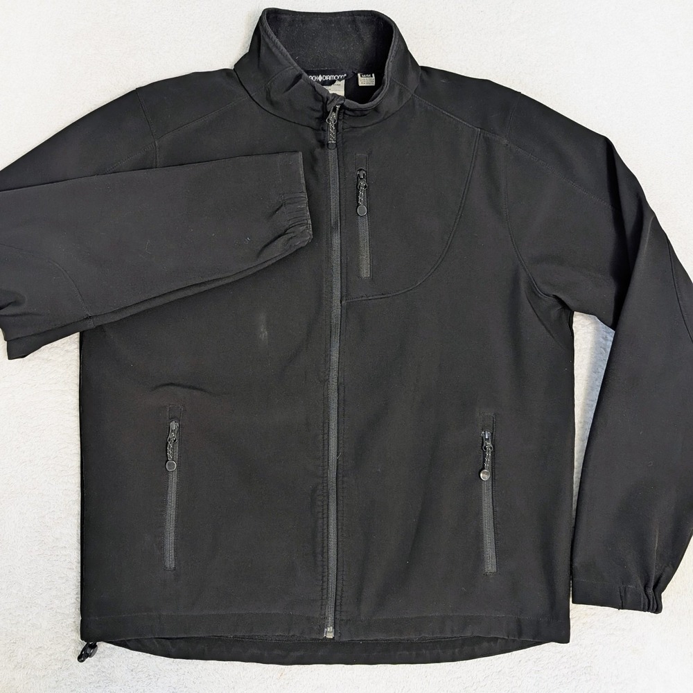 BLACK DIAMOND DOUBLE DIAMOND Men's M Black Soft Shell Fleece Lined Jacket